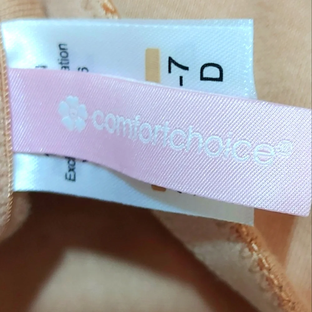 Comfort Choice 27-1111-7 100% Cotton Front Close Wire Free Bra Nude 44D B02-0161